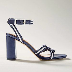 WHBM Navy + White + High Heel Sandal